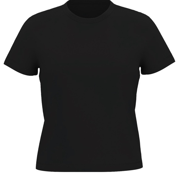 NWT Victoria’s Secret PINK Dreamer Cropped Cotton Tee- Large- Black - Picture 1 of 6